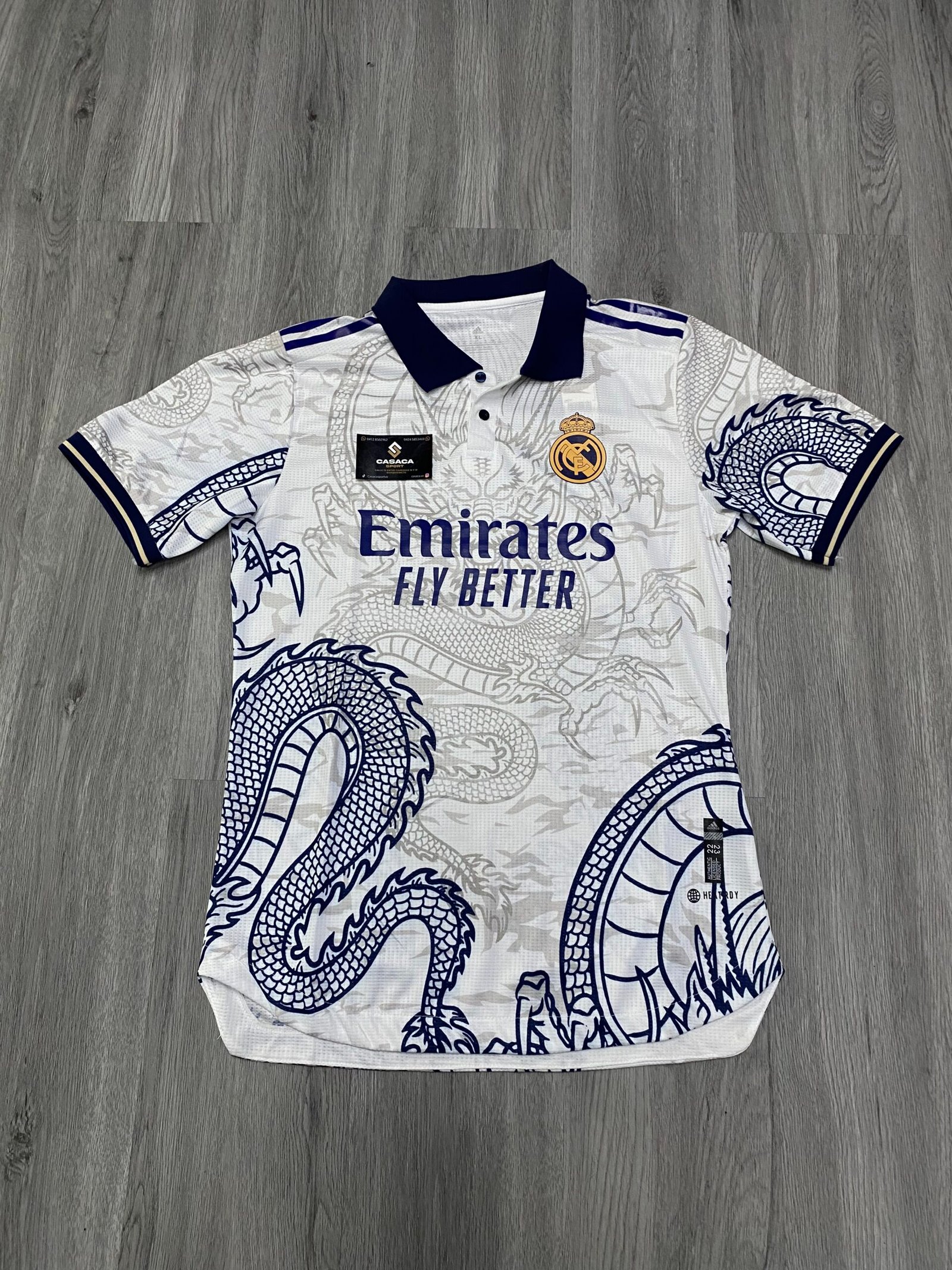 Real Madrid Dragon Blanco - Manga Corta